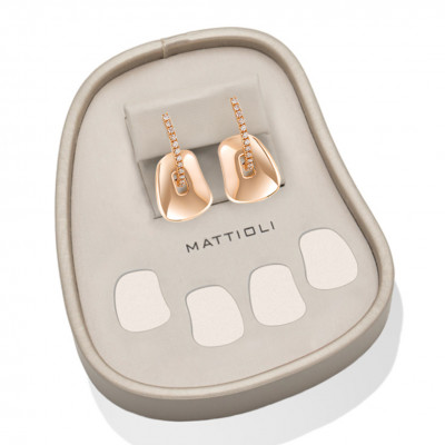Puzzle Small rose gold and brown diamonds Earrings Box