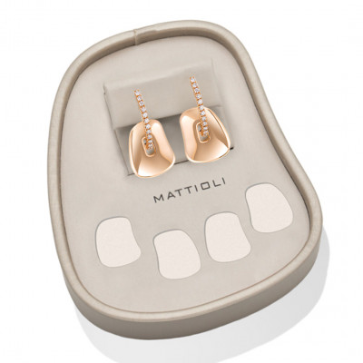 Puzzle Small rose gold and white diamonds Earrings Box