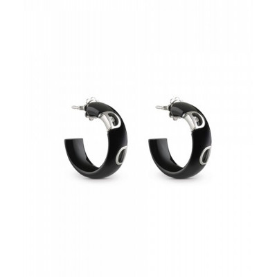 Orecchini in ceramica nera e diamante