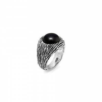 Anello Graffiato Onice