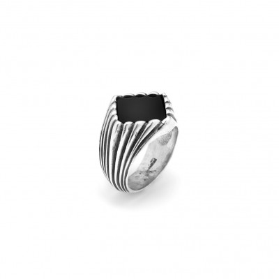 Anello Rigato Onice