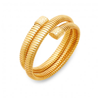 Bracciale Tubogas Croco Doppio oro