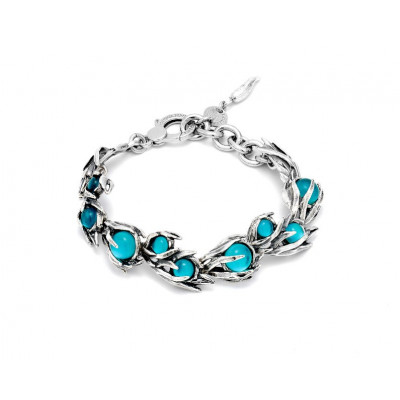 Bracciale Posidonia in argento 925, madreperla e quarzo