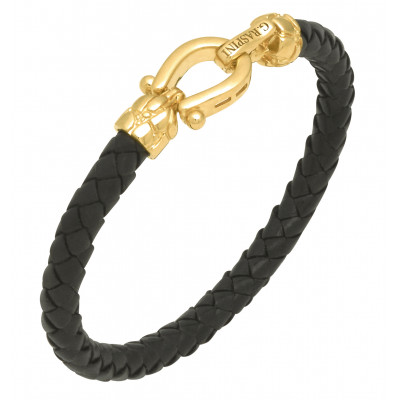 Bracciale Cuoio Croco oro