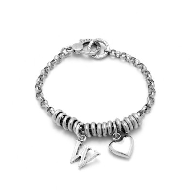 Bracciale Cuore e Lettera W