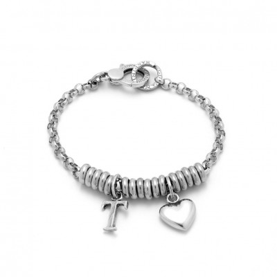 Bracciale Cuore e Lettera T