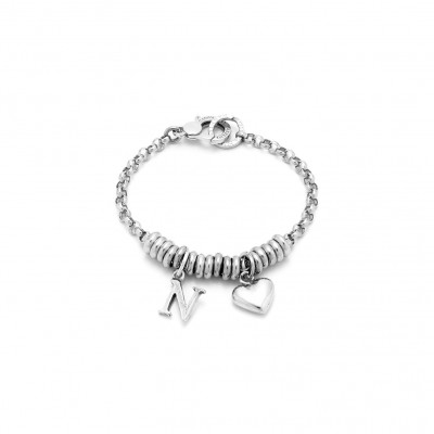 Bracciale Cuore e Lettera N