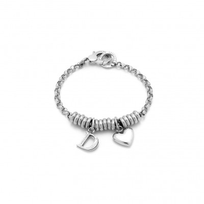 Bracciale Cuore e Lettera D