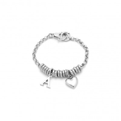 Bracciale Cuore e Lettera A