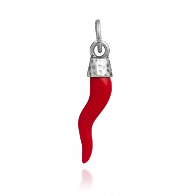 Charm Corno Rosso Martellato