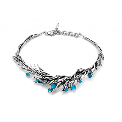 Collana Posidonia in argento 925, madreperla e quarzo