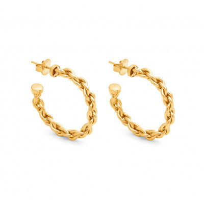 Orecchini Cerchio Catena medi oro