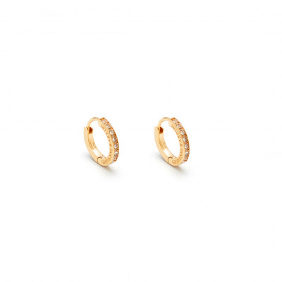 Orecchini Huggie Crystal oro