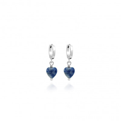 Orecchini Huggie Cuore Sodalite