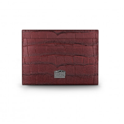 Portacarte pelle croco borgogna