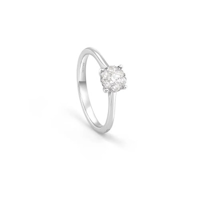 Anello solitario Aura oro bianco e diamanti