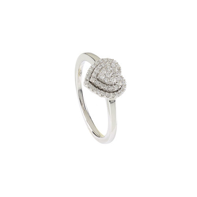 Anello Bagliori in oro bianco e diamanti