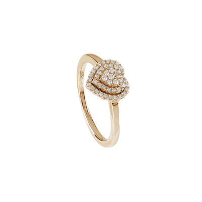 Anello Bagliori in oro rosa e diamanti