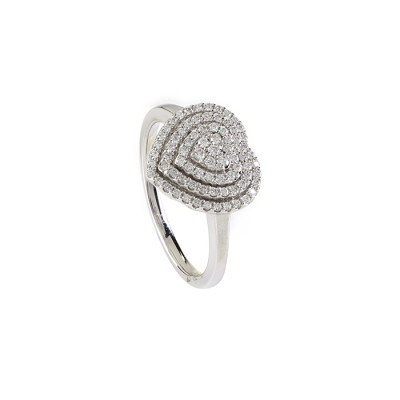 Anello Bagliori in oro bianco e diamanti