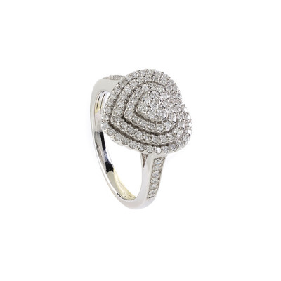 Anello Bagliori in oro bianco e diamanti