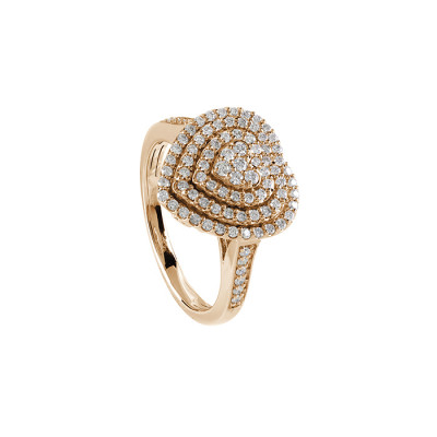 Anello Bagliori in oro rosa e diamanti