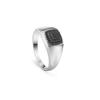 Anello Bagliori in oro bianco e diamanti neri