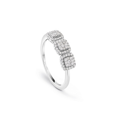 Anello Bagliori in oro bianco e diamanti