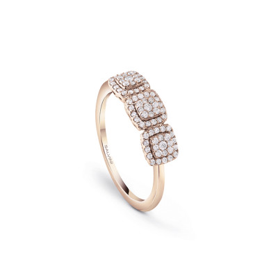 Anello Bagliori in oro rosa e diamanti