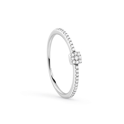 Anello Bagliori in oro bianco e diamanti