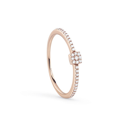 Anello Bagliori in oro rosa e diamanti