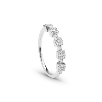 Anello Bagliori in oro bianco e diamanti
