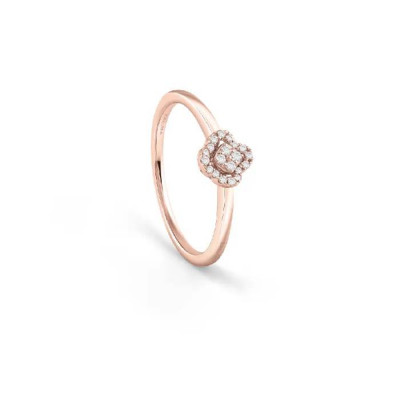 Anello Bagliori in oro rosa e diamanti