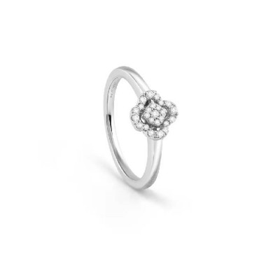 Anello Bagliori in oro bianco e diamanti