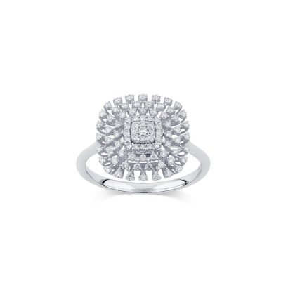 Anello Bagliori in oro bianco e diamanti