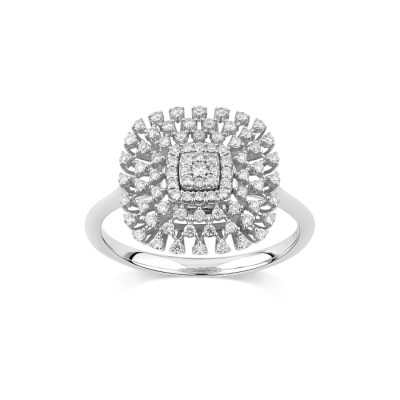 Anello Bagliori in oro bianco e diamanti