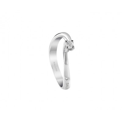 Anello solitario Dedica in oro bianco con diamante