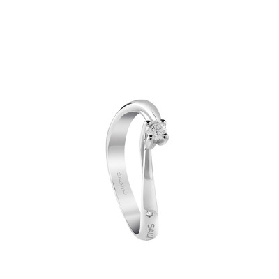 Anello solitario Dedica in oro bianco con diamante
