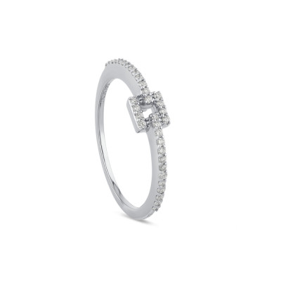 Anello Geometrica oro bianco e diamanti