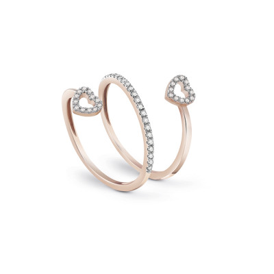 Anello I Segni oro rosa e diamanti cuore