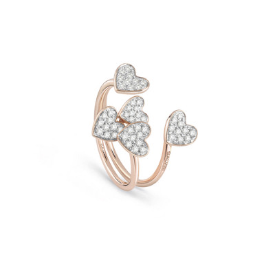 Anello I Segni Cuori oro rosa e diamanti