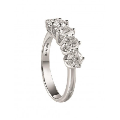 Anello veretta Lavinia in oro bianco con diamanti