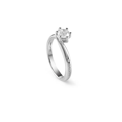 Anello solitario Lavinia in oro bianco con diamante