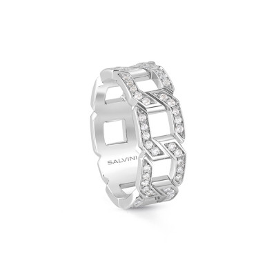 Anello Link in oro bianco