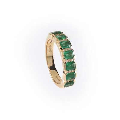 Anello Regina Diamanti e Smeraldi