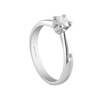 Anello solitario Virginia in oro bianco e diamante ct. 0,51 G VS1
