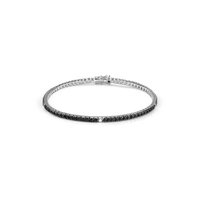 Bracciale Tennis in oro bianco, diamanti bianchi e neri