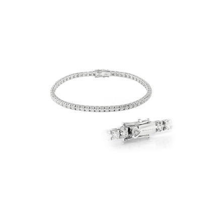 Bracciale Tennis Battito in oro bianco con diamante