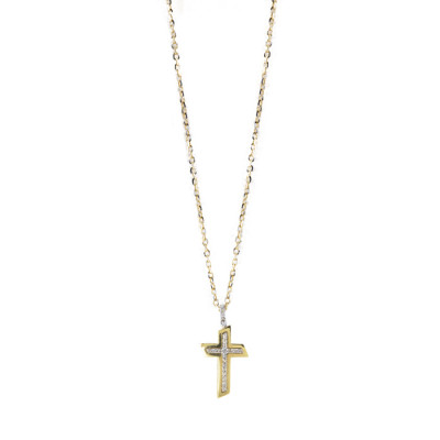 Collierino Blues croce brillante 0,1 ct
