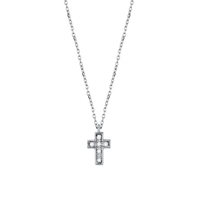 Collana Be Happy in oro bianco con diamanti