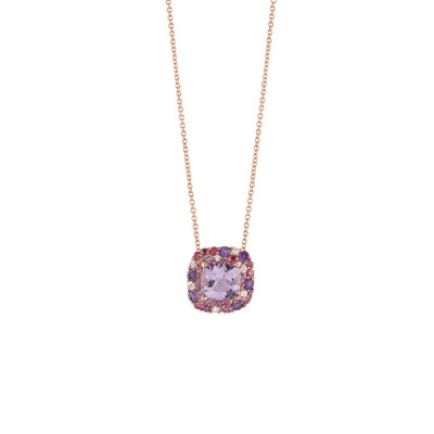 Collana BonBon in oro rosa, diamanti e semipreziosi